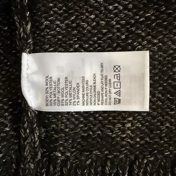 NWT Tommy Bahama Shimmer Balloon Sleeve Black Metallic Wool Blend Sweater - Picture 8 of 8